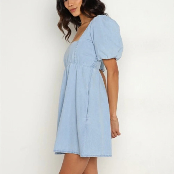Show Me Your Mumu Smitten Babydoll Dress in Sky Blue - Picture 3 of 8